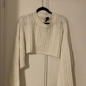 12th tribe cable cropped sweater